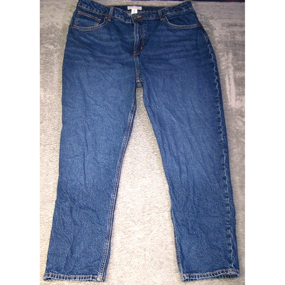 H&M‎ Denim Jeans Women's Size 16 36X27 High Rise Skinny Ankle Light Wash Blue